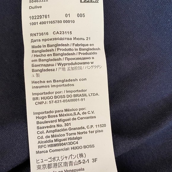 NWT HUGO BOSS Men's Navy Red logo label Crew-neck T-Shirt Size S, M, L, XL, XXL - Picture 5 of 6